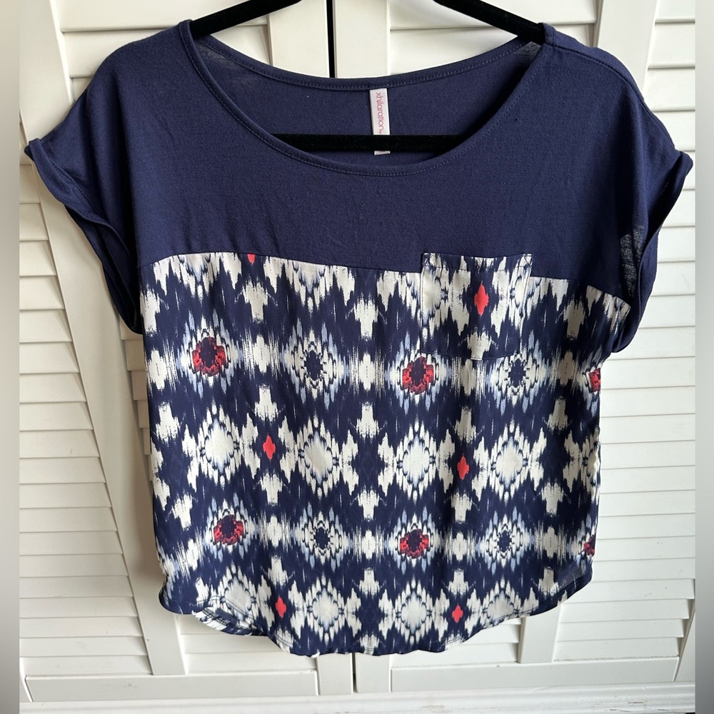 Color Block Patterned Top